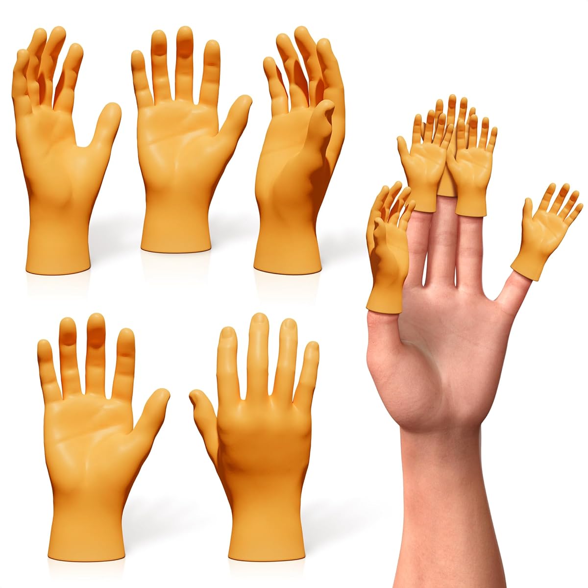 Small Hands for Fingers Mini Hands - 10pcs Small Rubber Hands Puppets for Kids Small Hands for Fingers High Left Right Small Hands - Realistic Small Hands for Kids Finger Hands Puppets
