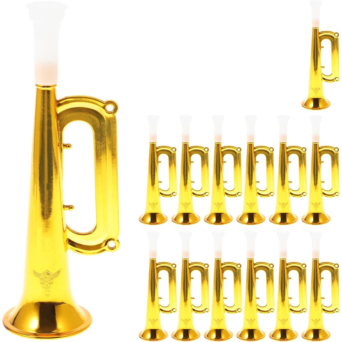 Toyvian Toy Trumpet, Trumpet Toys for Kids, 14pcs Plastic Trumpets, Trumpet Musical Instruments for Kids, Party Noise Makers, Kids Birthday Party Favors, Golden Kids Trumpet Toys, Trumpet Party Air Horn