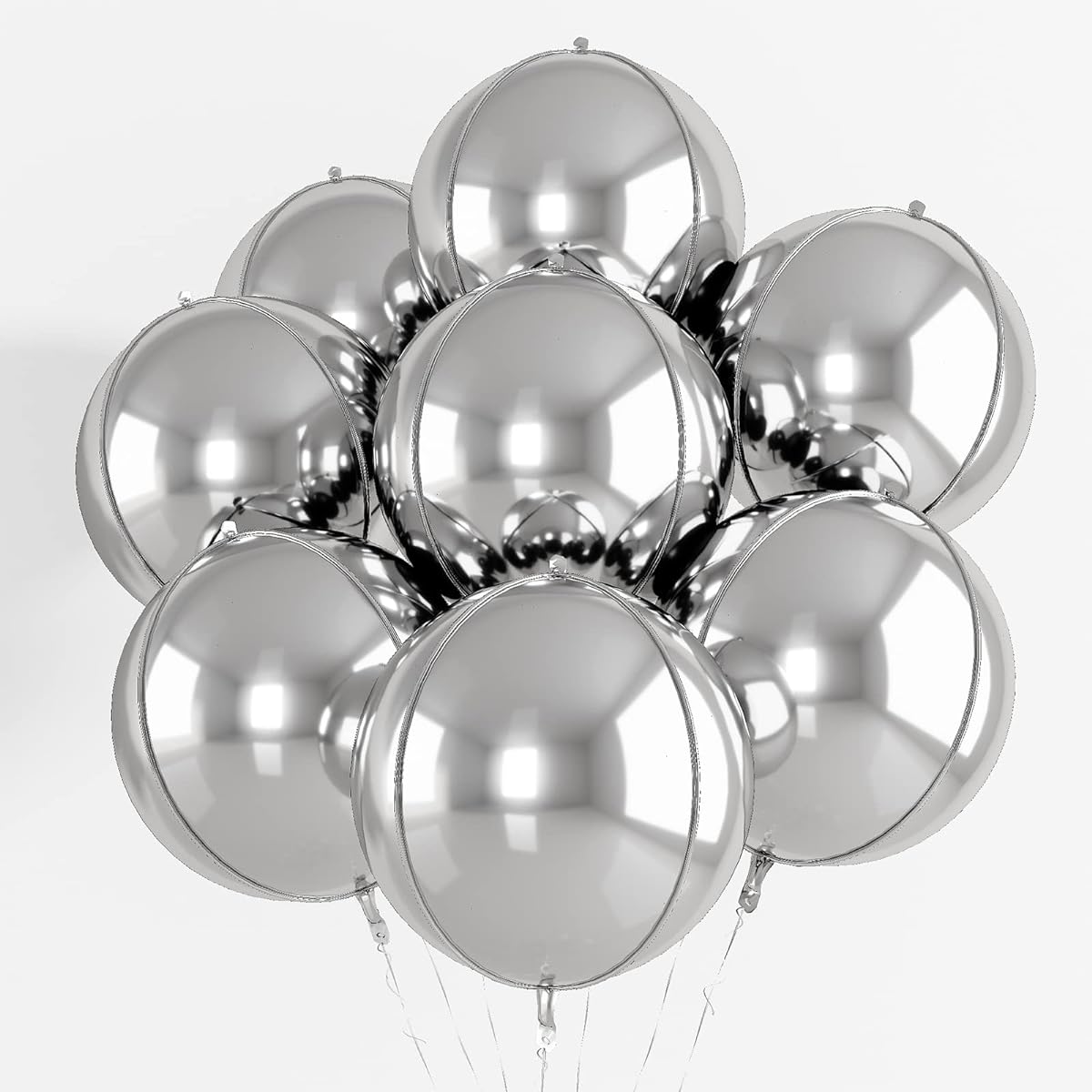 Silver 4D Balloon Kit - 8pcs