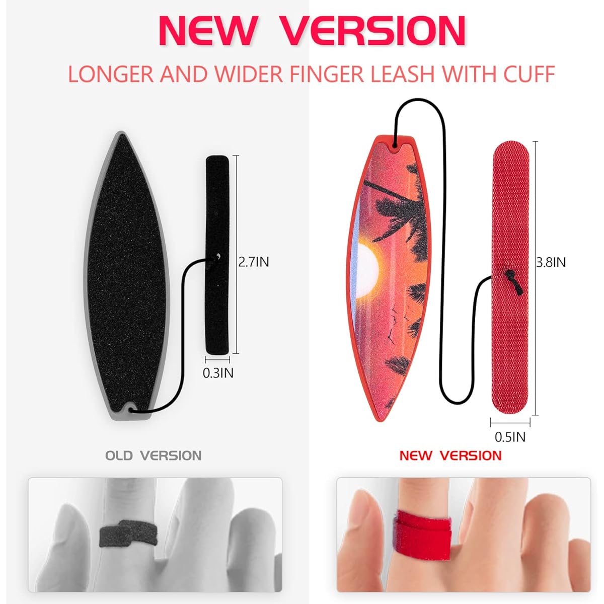 LA KEN DU Finger Surfboard for Car Ride 2 Pieces Mini Surfboard for Kids Windsurfboard Car Window Fingerboard (Red & Green Receiving Bag Included)