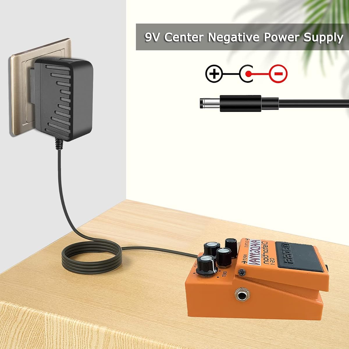 Gonine DC 9V 500mA Power Cord 9 Volt for Casio Keyboard AD-5 AD-5MU AD-5MR Power Supply Charger for Boss Guitar Effect Pedal AC-DC Adapter Center Negative