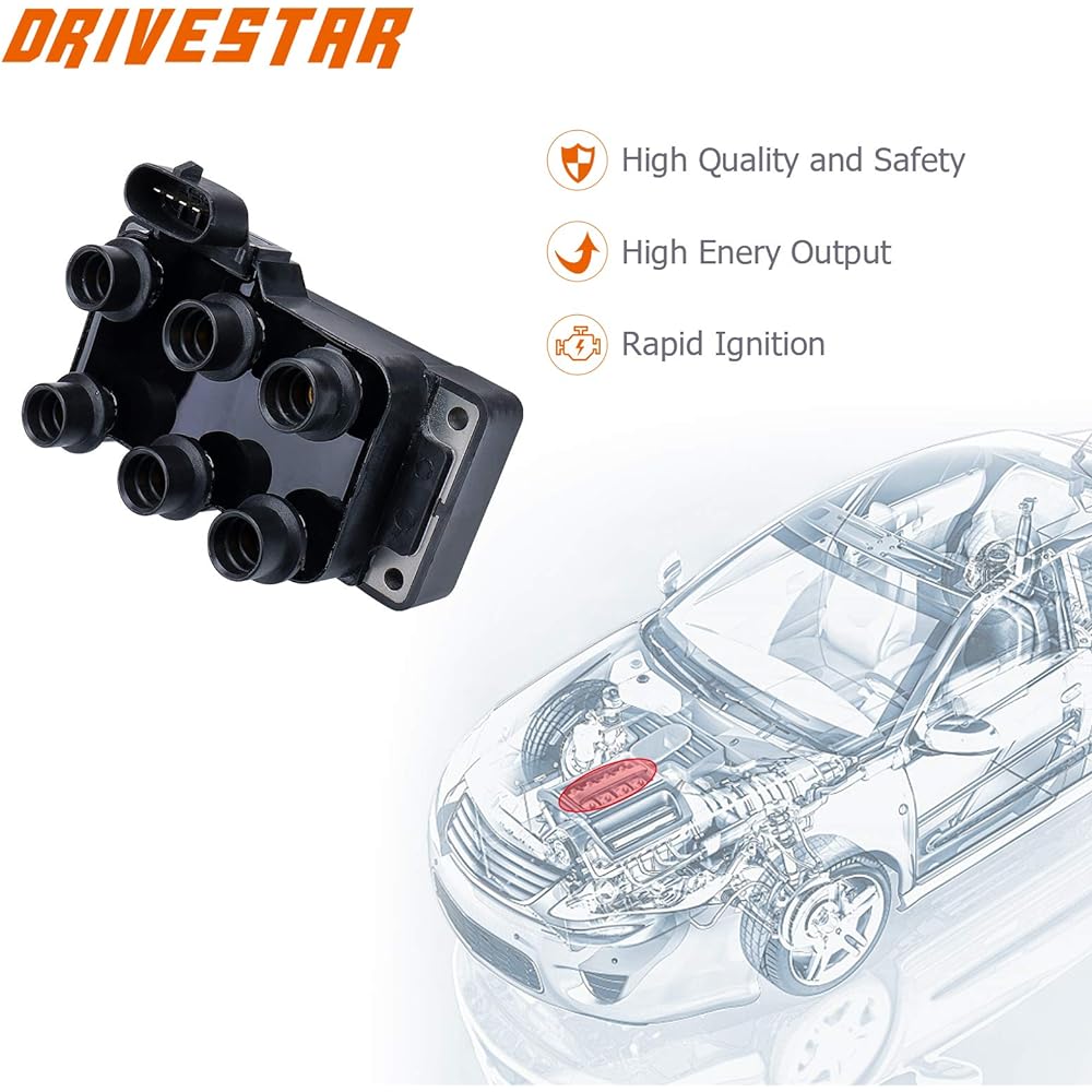 Drivestar FD488 OE-quality new ignition coil for Ford Jaguar Mazda Mercury 2.5L 4.2L 3.0L 3.8L 6.0L