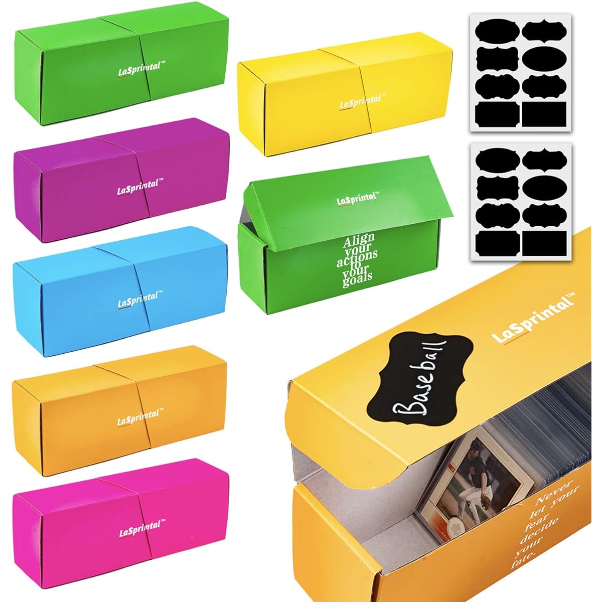 LASPRINTAL Stylish Colorful Paper Storage Boxes, Set of 6