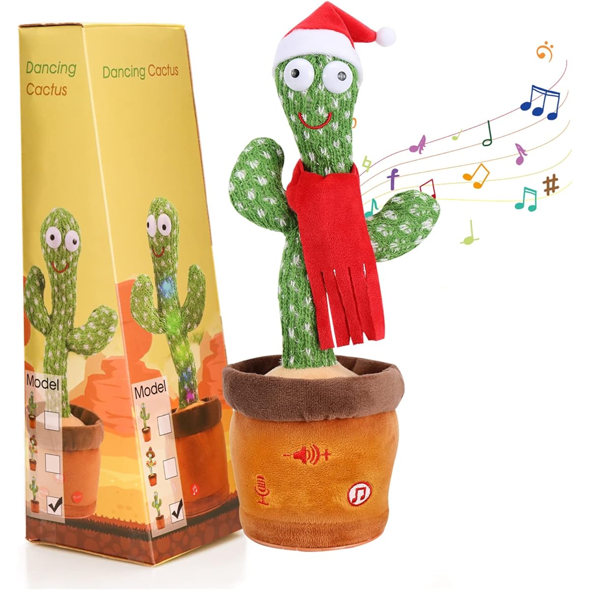 MILEGI Dancing Cactus Baby Girl Boy Toy Singing Talking Cactus Plush Repeat Repeats What You Say Music Light Up Baby Toys for Kids Toddlers Ages 1 2 3+