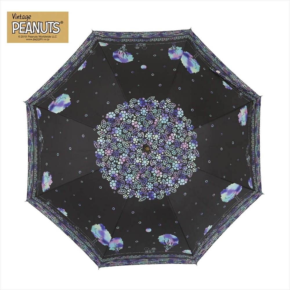 Ogawa Snoopy Umbrella, Women's, For Both Sunny and Rainy Days, Rain Umbrella, Water Repellent, Parasol, Light Blocking, 99.9% UV Protection, Heat Shielding, Peanut Scratch Art, 57240