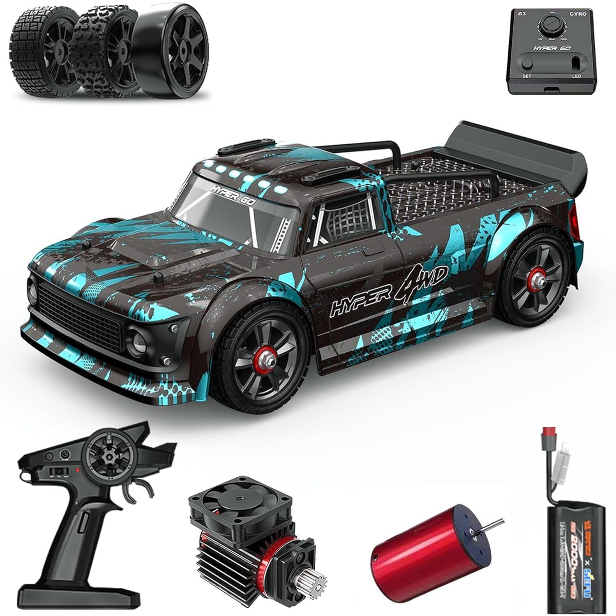 Fenamx 4 Brushless Rc Cars 14301 Hyper 4wd Rc Car All Road RC Drift Car Brushless Scale 2.4G 4wd High Speed Electric,Terreneitor 4x4 Caros,1/14 High Speed RC Car Drift for Adults