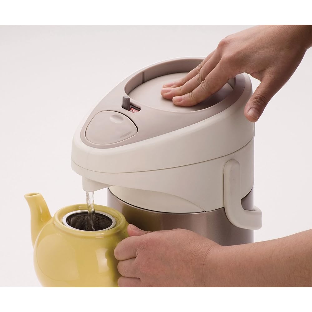 Pearl Metal Pot Air Pot 2.5L Double Stainless Steel Thermal/Cold Tabletop Wide Mouth Up Shape Metal Brown Hot Time H-6339