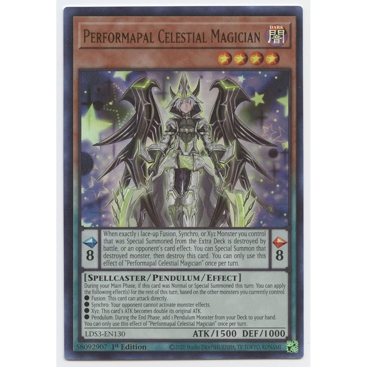 Performapal Heavenly Magician - LDS3-EN130 - Ultra Rare - First Edition