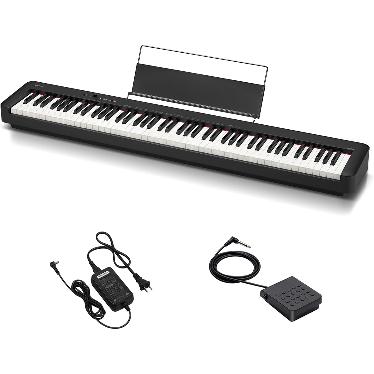 [ Exclusive] Casio Electronic Piano CDP-S105BK Hammer Action 88 Keys Lightweight & Compact Easy to Carry Can be used with the included adapter as well as 6 AA batteries