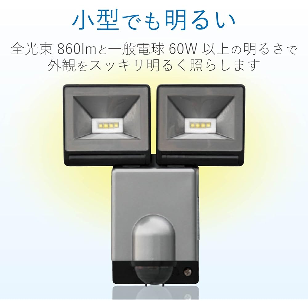 DX Antenna Delkatech Sensor Light 2-Light White LED [LED light that detects the human body and turns on] DSLD10A2