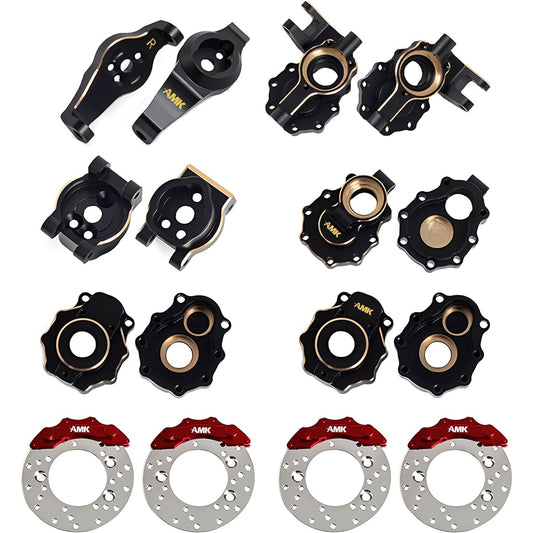 AMK TRX4 Brass Counterweight 456g 8 in 1 Set Black Coated Portal Axle Housing for 1/10 RC Crawler TRX6 TRX4 Bronco Defender TRX4 Upgrade Accessories