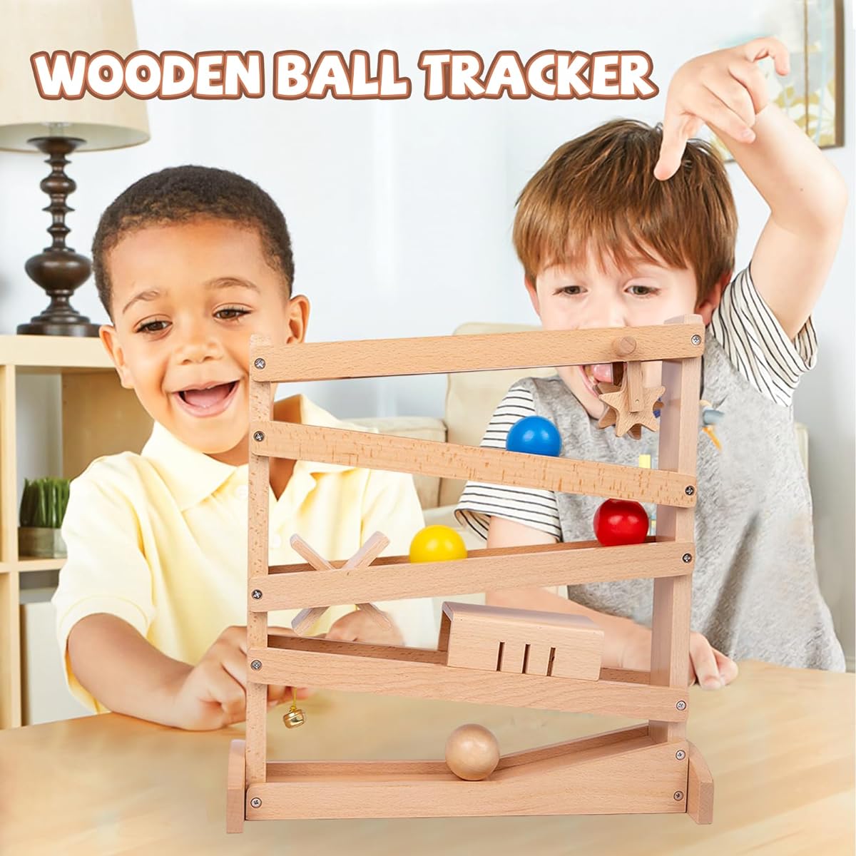 Adena Montessori Tracker Ball Drop Toy Wooden Toy for Toddlers Ages 1 2 3