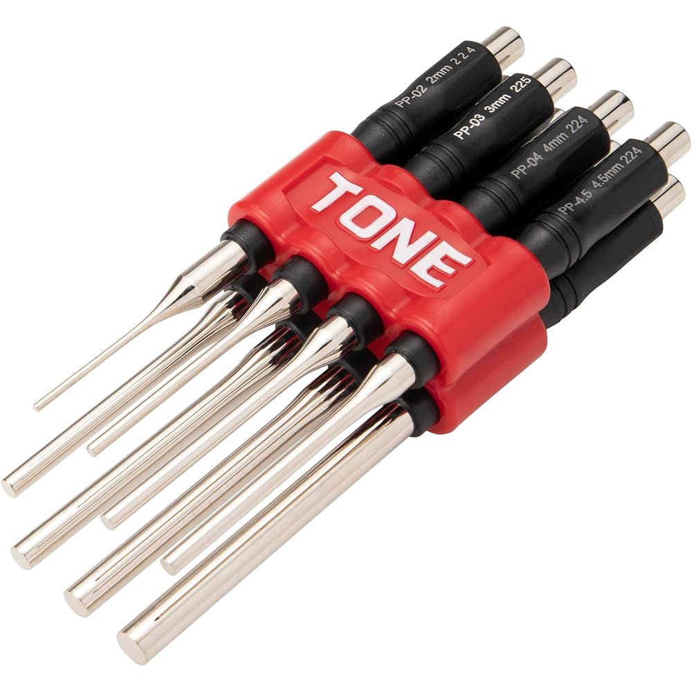 TONE Pin Punch Set (with holder) PP800P Red Contents: 8 items