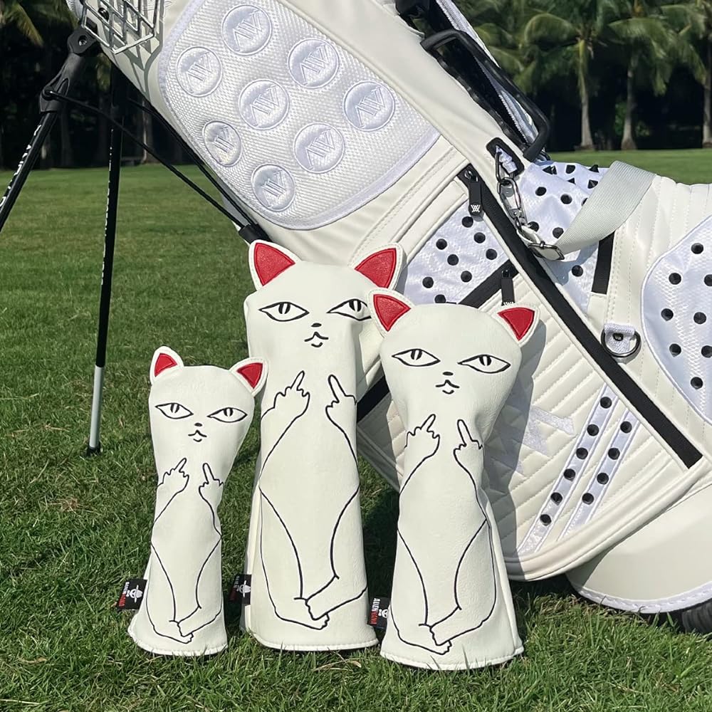 Golf Club Head Cover Golf Wood Cover Cool Cat Design Golf Head Cover Golf Wood Cover Aliennana Driver Cover (DR) Fairway Wood (FW), Utility (UT), Hybrid Head Cover
