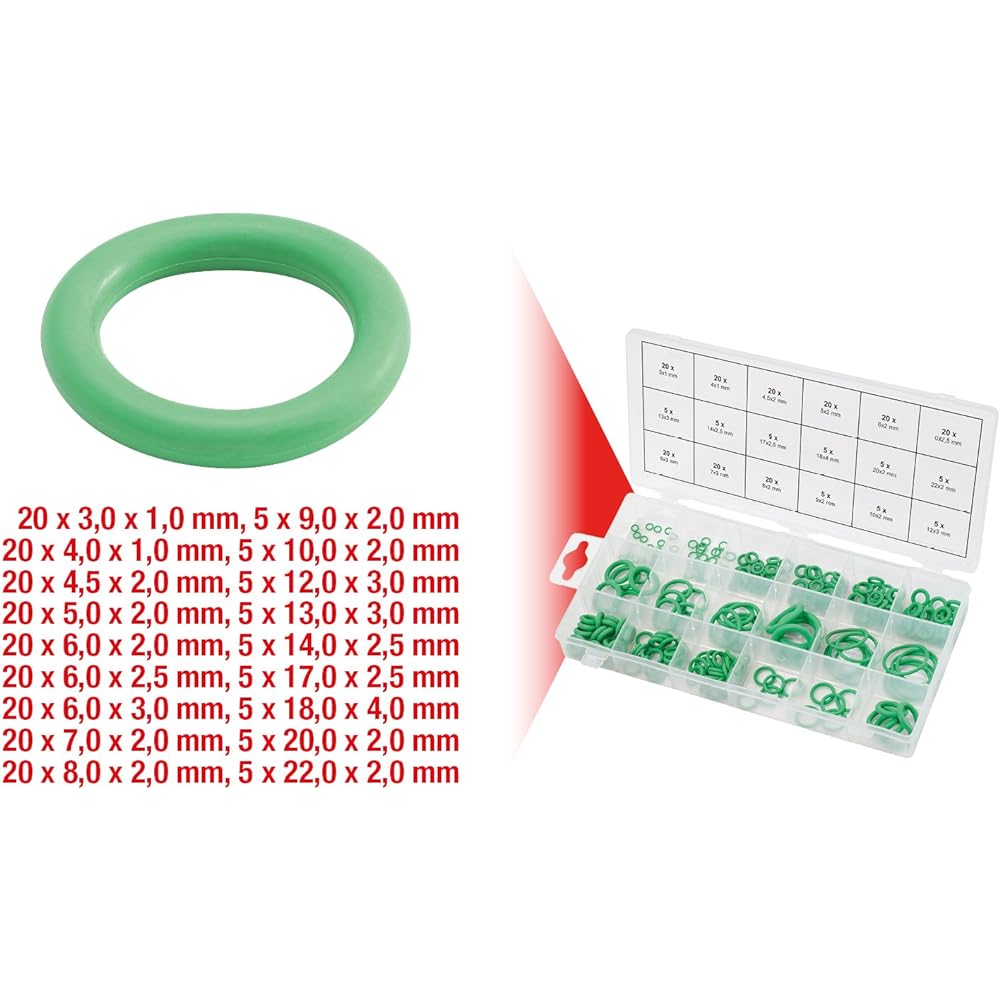 KS TOOLS HNBR O-rings assortment Ø 3-22mm 225 pcs HNBR O-rings assortment Ø 3-22mm 225 pcs 970.0260