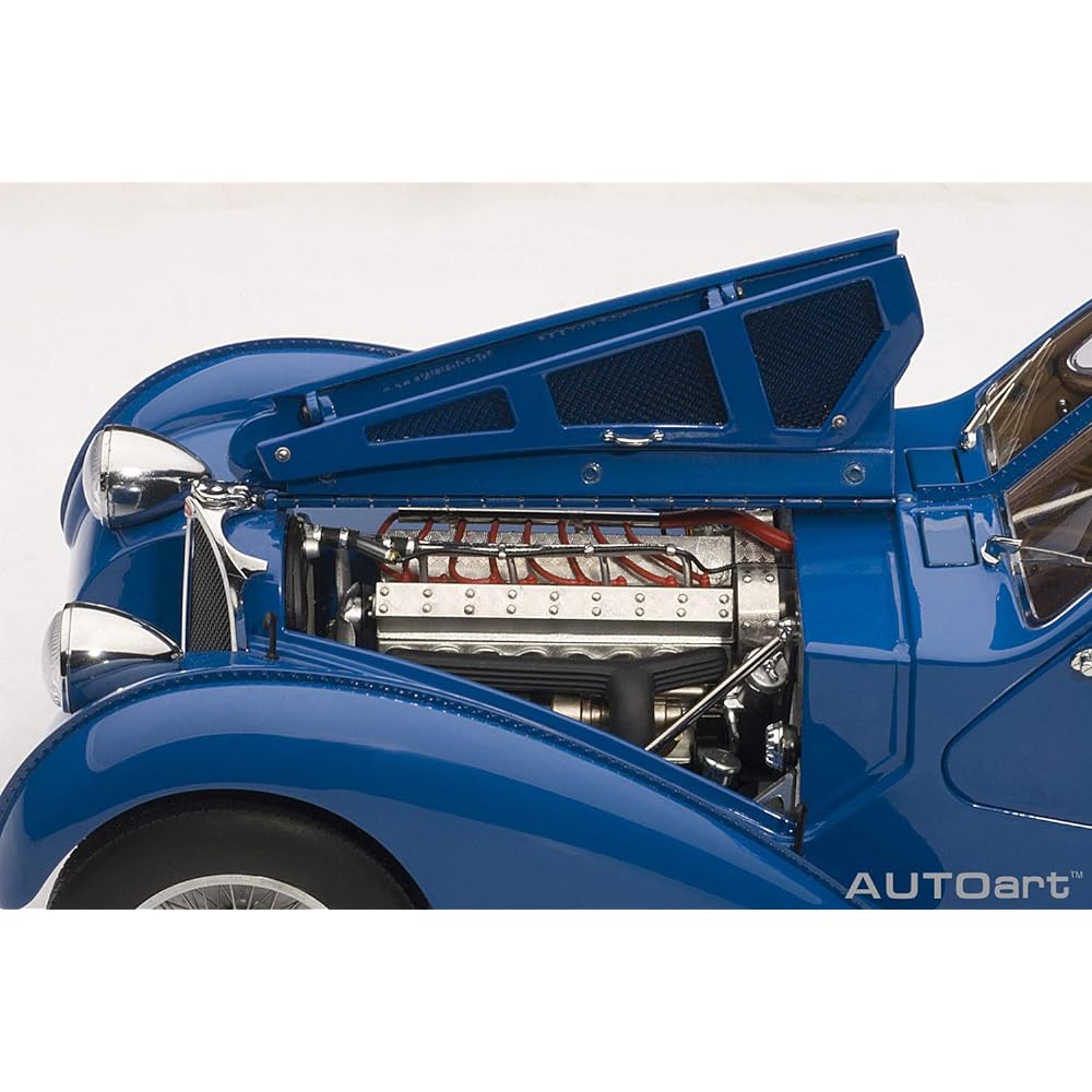AUTOart 1/18 Bugatti Type 57SC Atlantic 1938 Blue/Wire Spoke Wheel Finished Product