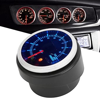 12V Air Suspension Pressure Gauge, ABS Air Pressure Gauge 52mm, 10 Colors 0-10 Bar Stepper Motor Meter with Sensor Backlight LED