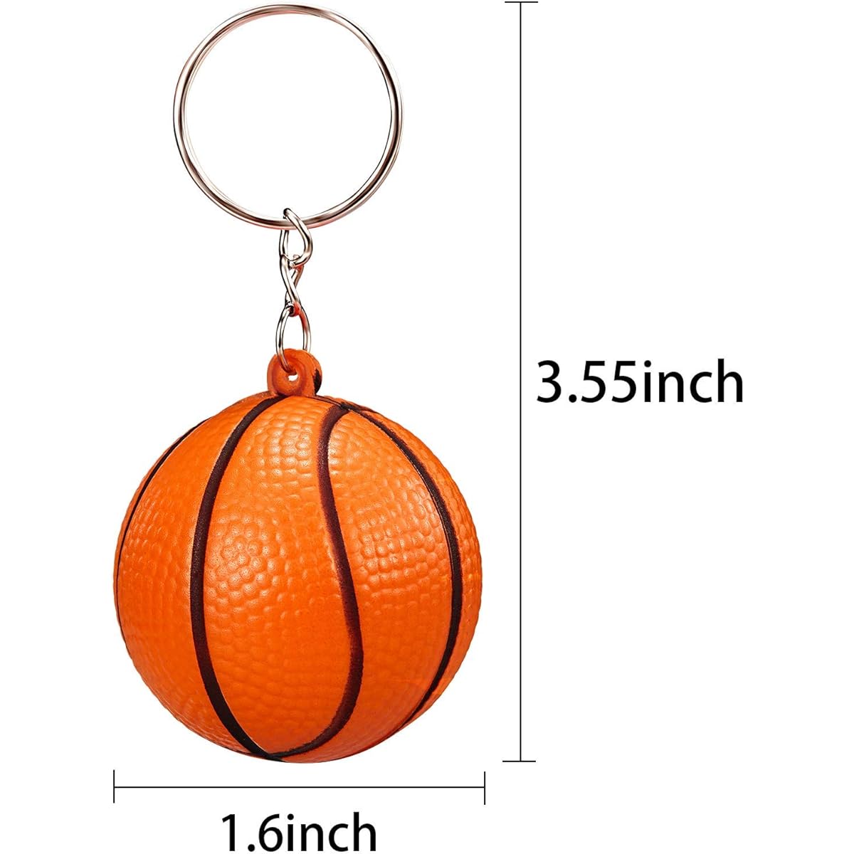 Blulu 20 Pack Orange Basketball Keychains for Party Favors School Carnival Rewards Party Bag Gift Fillers (20 Pack Basketball Keychains)