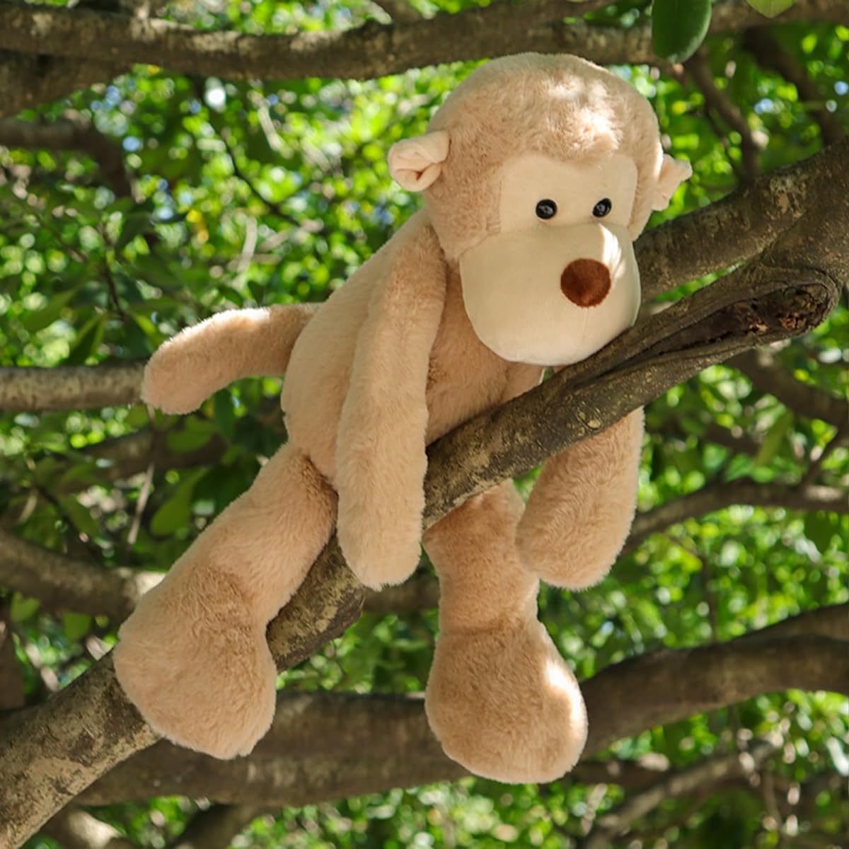 Apricot Lamb Toys Stuffed Animal Light Brown Monkey Plush Soft Cuddly Great for Kids (Light Brown Monkey, 9 Inch)