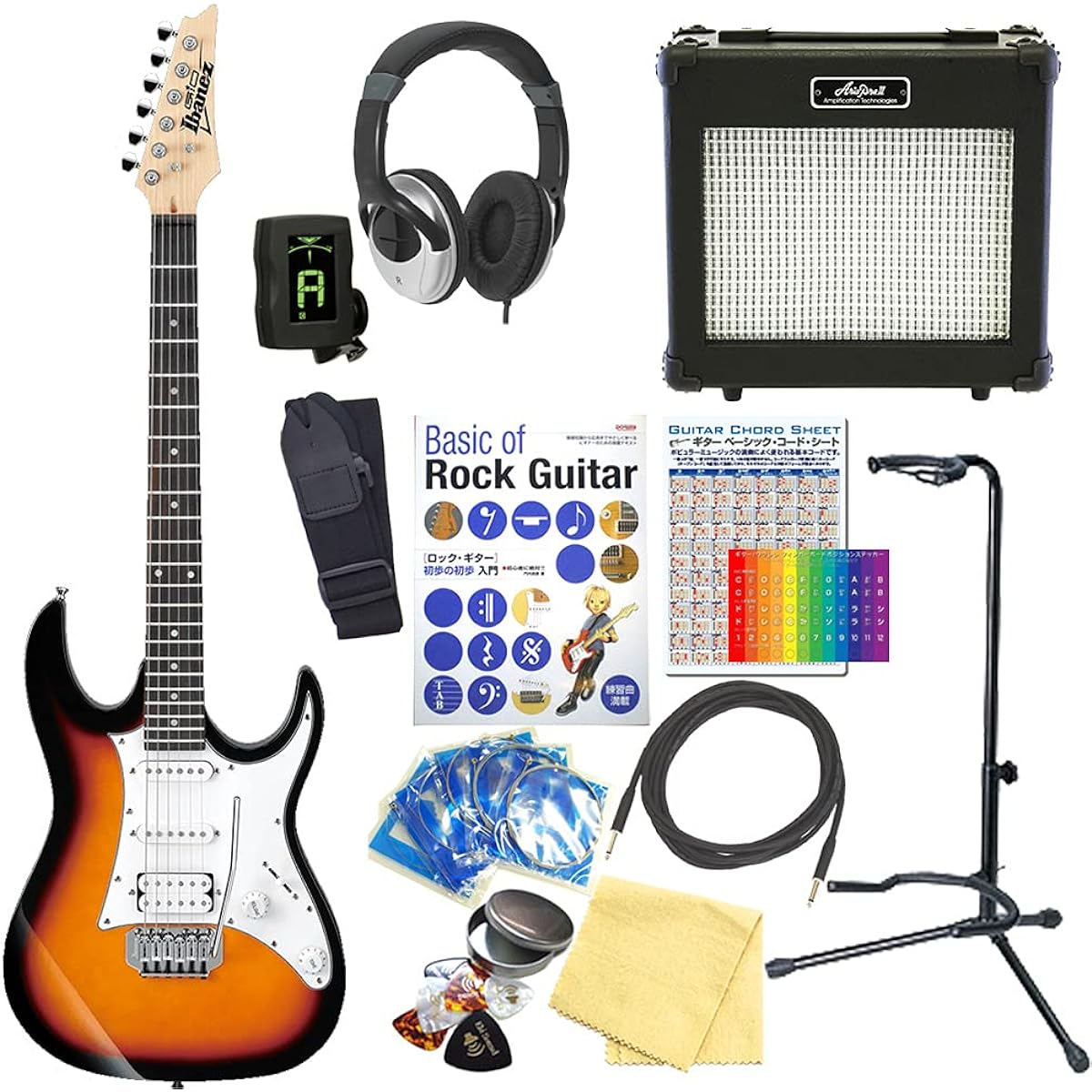 Ibanez GRX40 TFB Electric Guitar for Beginners, 15-piece Set