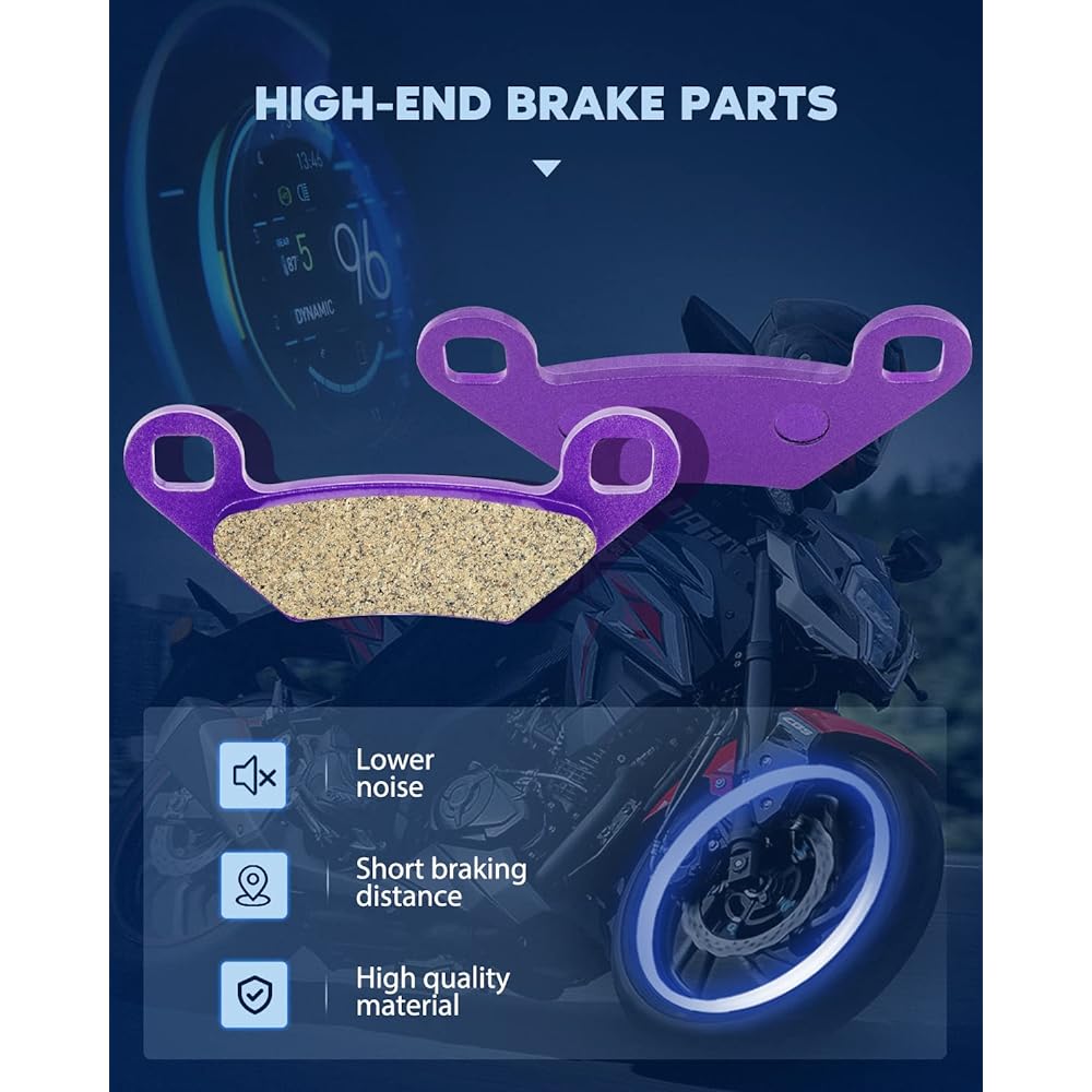 ECCPP fa475 Brake Pads Front & Rear Carbon Fiber Replacement Brake Pad Kit for 2010-2013 Polaris Sportsman 850, 2009 2010 2011 2012 2013 2014 Polaris Sportsman XP