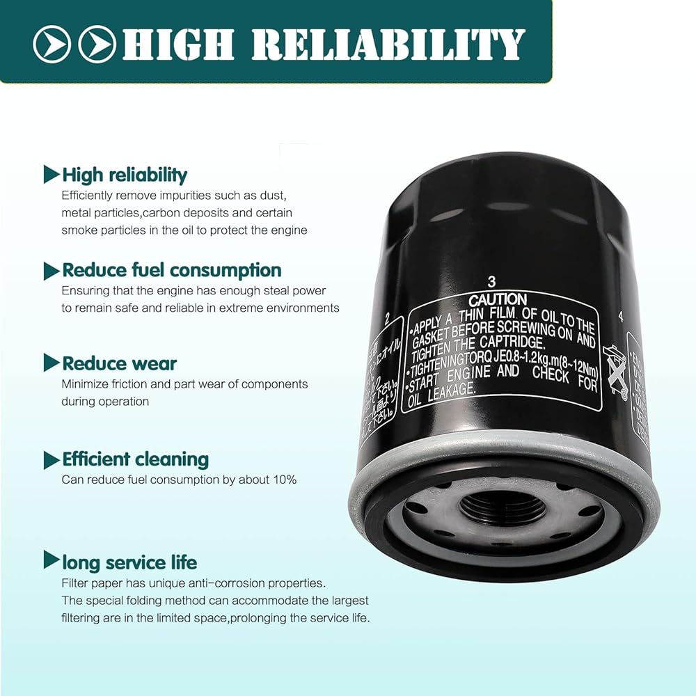 SOLLON Oil Filter 2540086 2540122 for Polaris Ranger 700 800 900 570 Crew XP, RZR S 800, RZR 4 800/900, RZR 900 XP, RZR 570 800 900 100 5 70 50 0, Sportsman 600 700 800, General 1000.