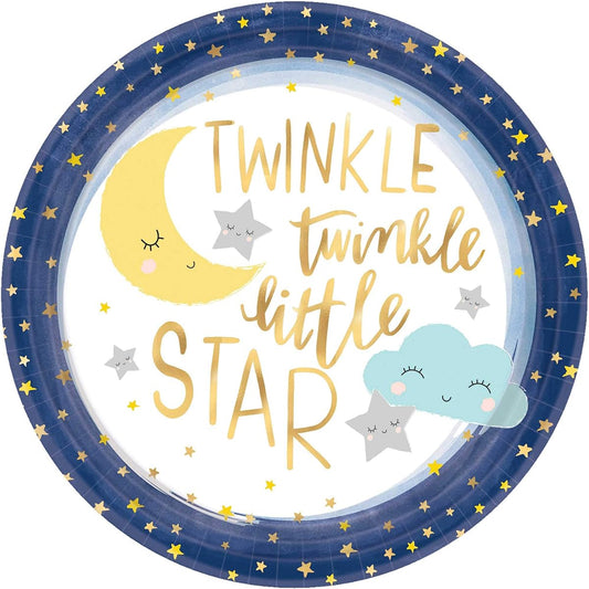 Amscan Twinkle Little Star Banquet Plates (8 pieces)