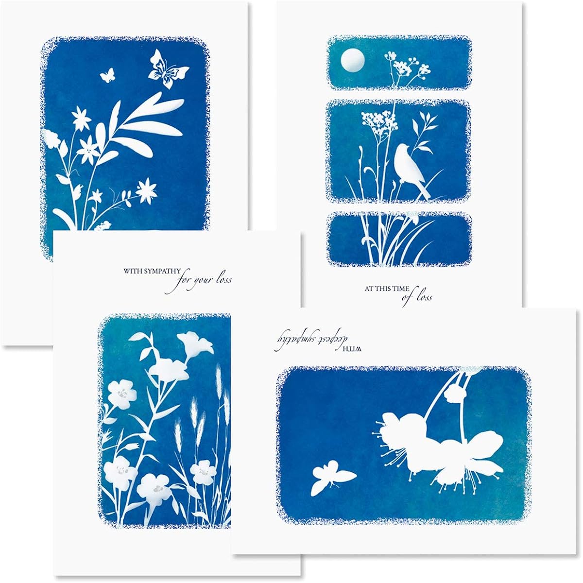 Impressions Sympathy Greeting Cards - Set of 8 (4 Designs), Large 12.7cm x 17.78cm, Includes Sympathy Card with Sentiment Inside, White Envelope