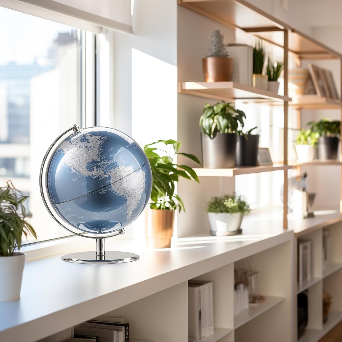 Torre & Tagus Latitude 9.5" World Globe Indigo Blue