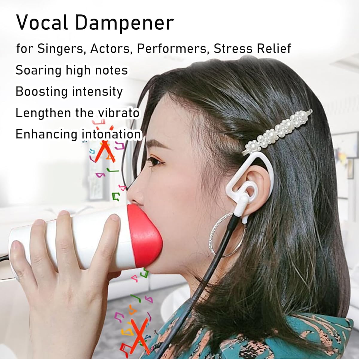 Vocal Damper for Singing Practice Performer Stress Relief for Singers Vocal Steamer Portable Soundproof Home Study Dome Singing Straw for Vocal Training