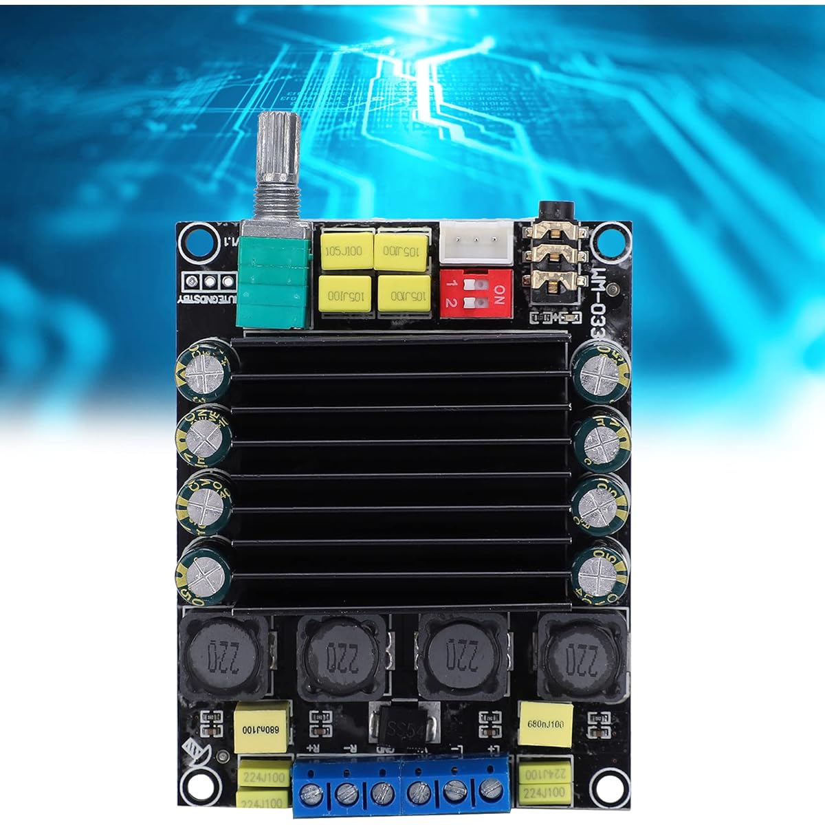 Eujgoov TDA7498 DC 12-36V Amplifier Board 2x100W Dual Channel Output Audio Amplifier with Volume Adjustment Knob