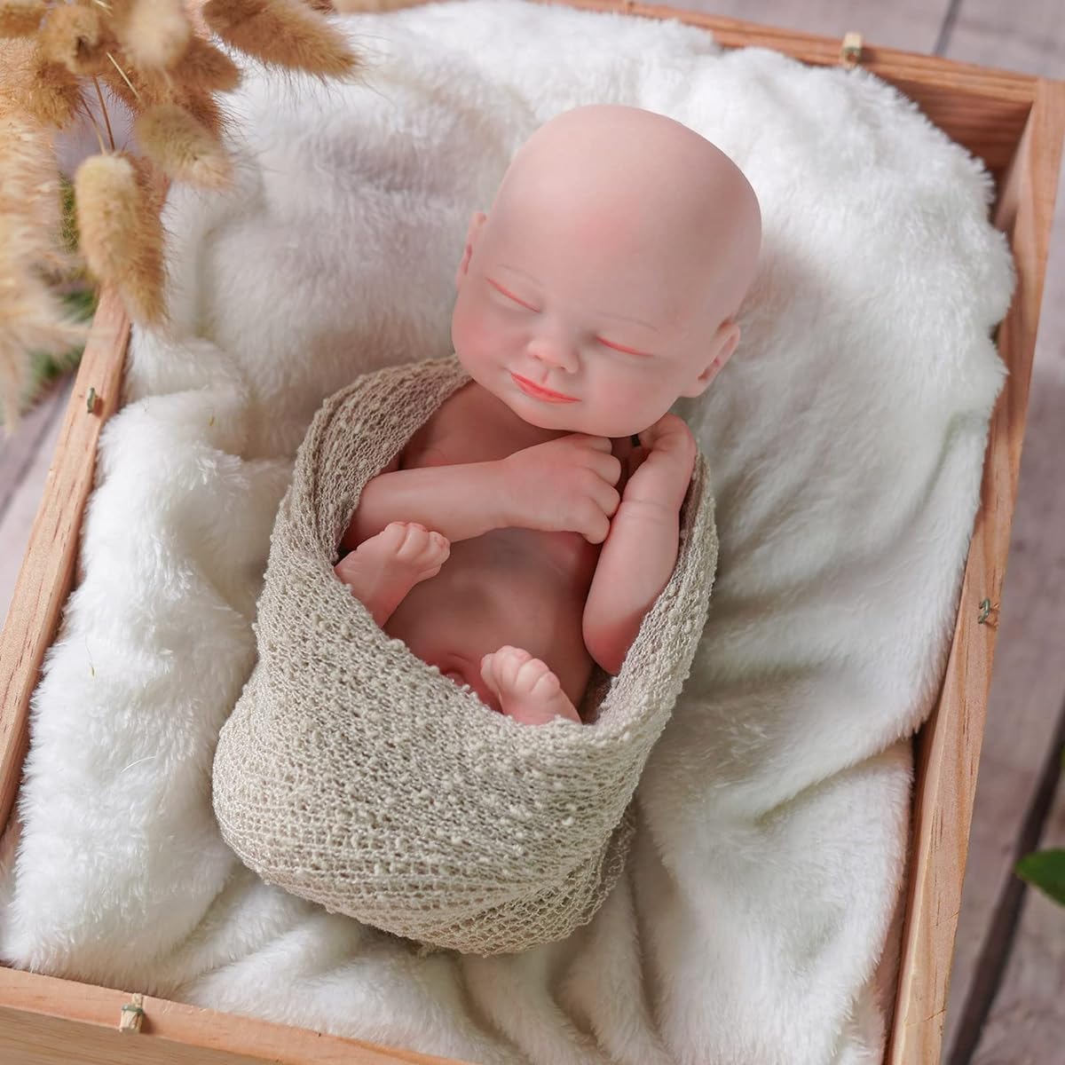 BABESIDE Lifelike Reborn Baby Doll - 12" Full Platinum Solid Silicone Body Lifelike Newborn Baby Doll Boy