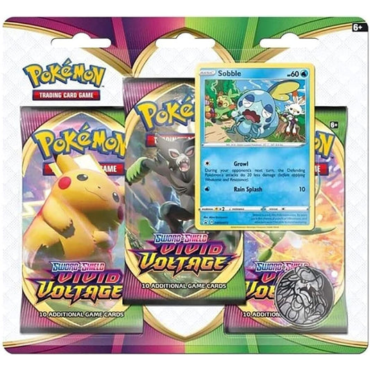 Pokemon TCG: Sword & Shield-Vivid Voltage Three-Booster Blister, Multi (175-80753)