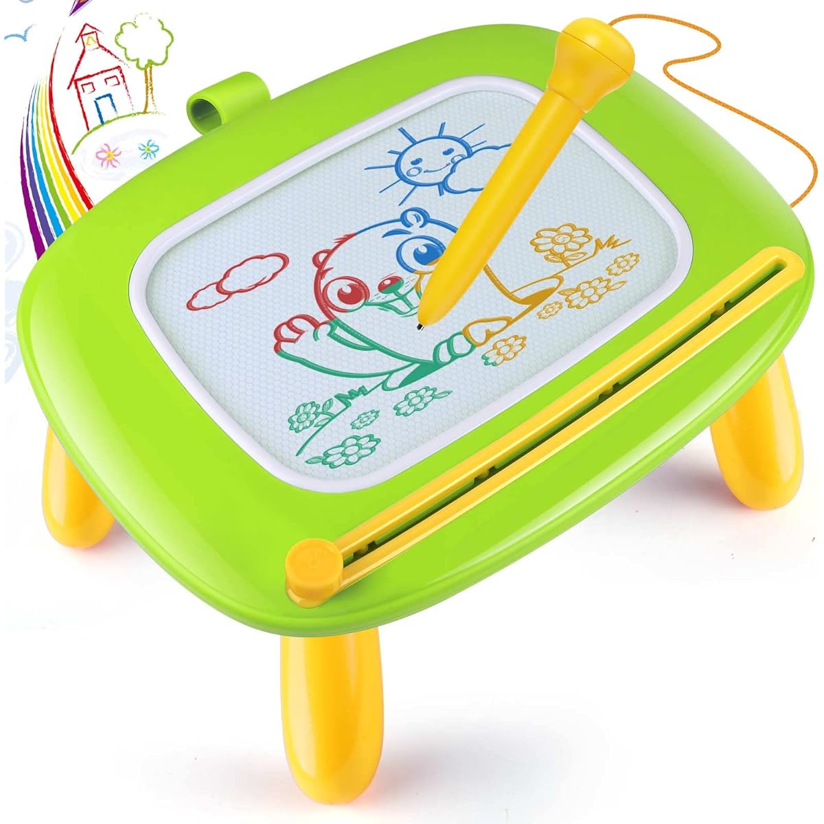 Smasiagon Toddler Girls Boys Toy Magnetic Drawing Board for Toddlers Age 1-3 Early Learning Doodle Board Writing Painting Sketch Pad Birthday Easter Valentine's Day Gift for Kids Age 1 2 3 (Green)