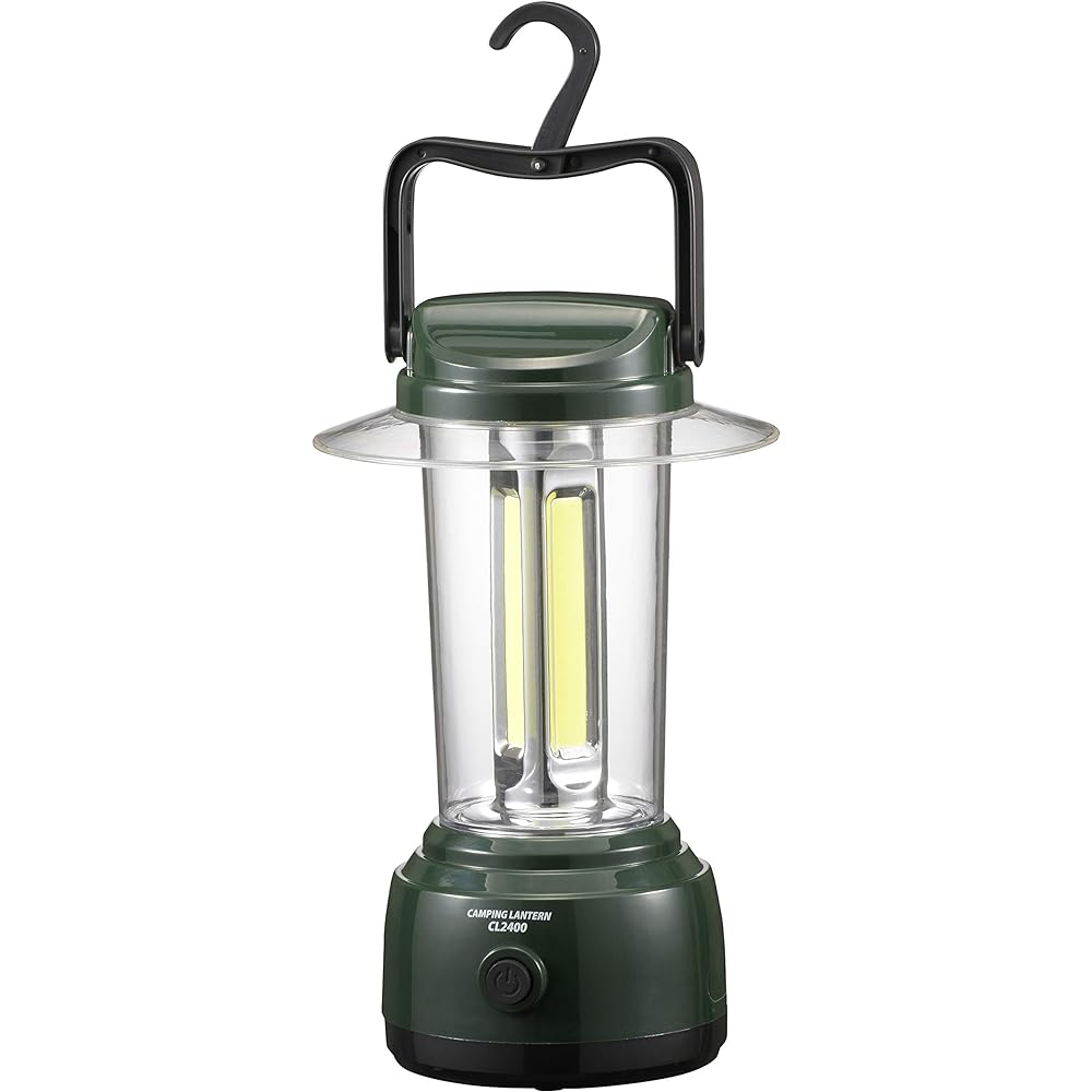 Ohm Electric LED Camping Lantern, Large 2400 Lumens, White LED, Battery Operated, 5 Levels of Brightness Adjustment, Green LN-CL2400-G 08-1321 OHM