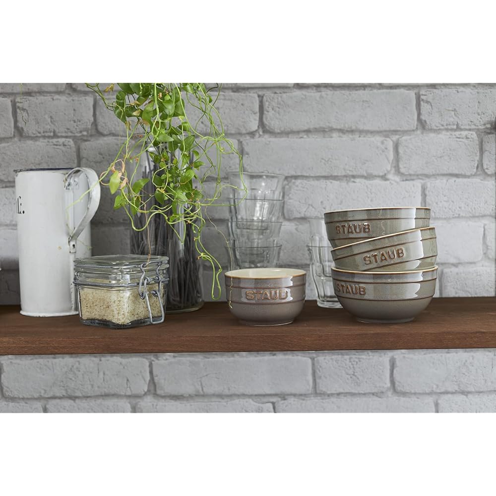 Staub "Bowl 12cm 4P Set Antique Gray" Ceramic Set Bowl Microwave Safe [Authorized Japanese Product] 40508-152