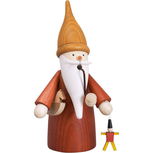 Smoke-emitting toy gnome, height 16 cm, original from the Erzgebirge Folk Art Seiffen