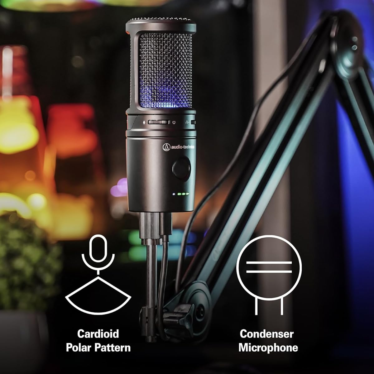 Audio Technica AT2020USBXP USB Condenser Microphone with DSP, Black