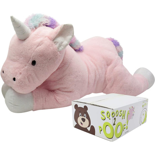 Animal Adventure | Sqoosh2Poof Giant Huggable Ultra Soft Plush Interactive Surprise 44" Unicorn