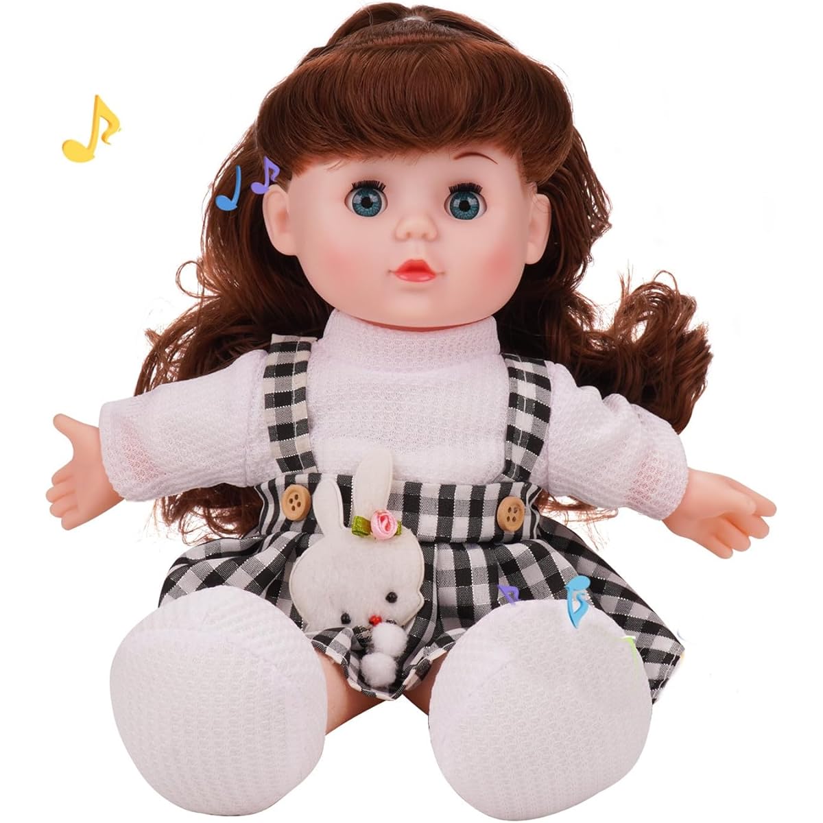 DZDJCCS 13 Inch Interactive Baby Doll Sweet Smile Face Baby Doll with Voice Recorder Closed Eyes Realistic Baby Doll with Hair Ages 3+