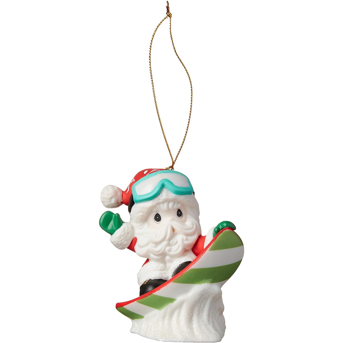 Precious Moments Holiday Fan Christmas Santa Bisque Porcelain 191033 Ornament One Size Fits Most Multi
