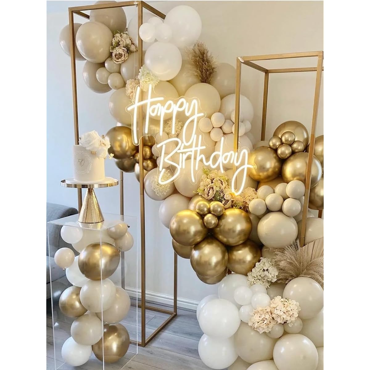Boho Balloon Garland 128pcs White Sand Balloons Arch Kit Beige Gold and White Nude Balloons for Bridal Shower Wedding Engagement Balloons Birthday Decorations Backdrop