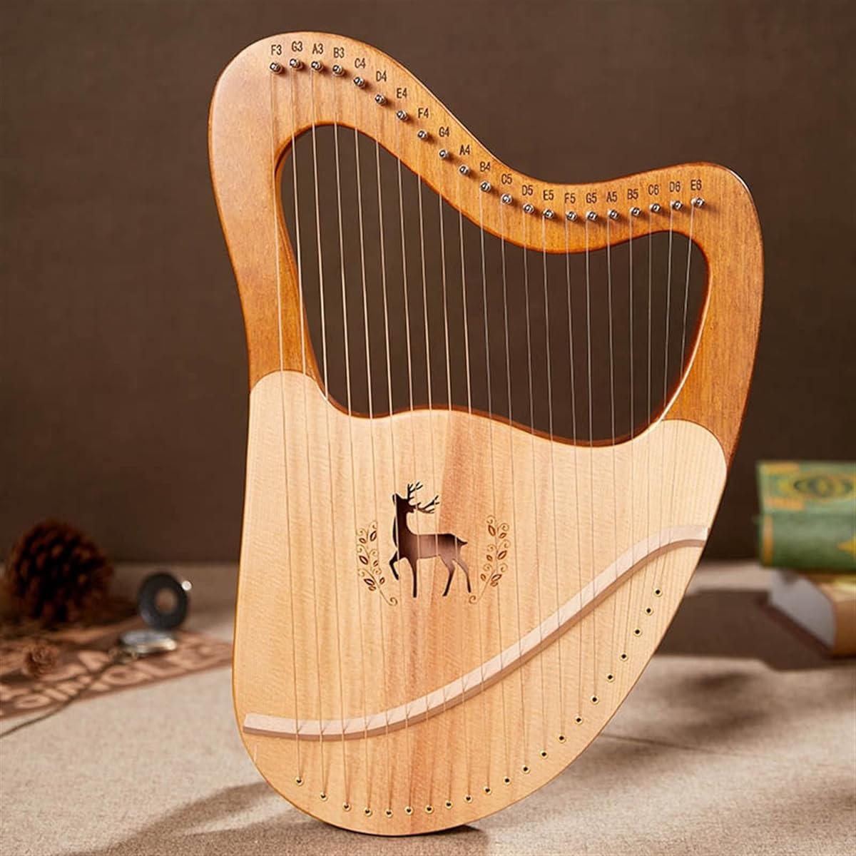 WowZza Harp 21 String Harp Plyer Portable Wooden Mini Instrument for Beginners