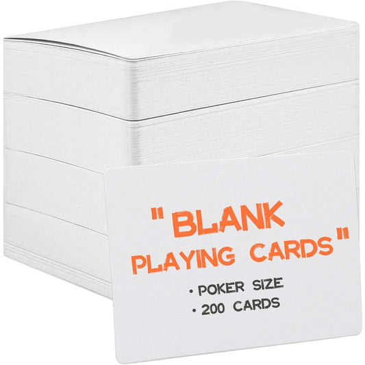 Teskyer Blank Playing Cards, Poker Size, Linen Finish, Double Sided Blank Index Flash Cards for Writing, Drawing, DIY Game Cards, Gift Cards