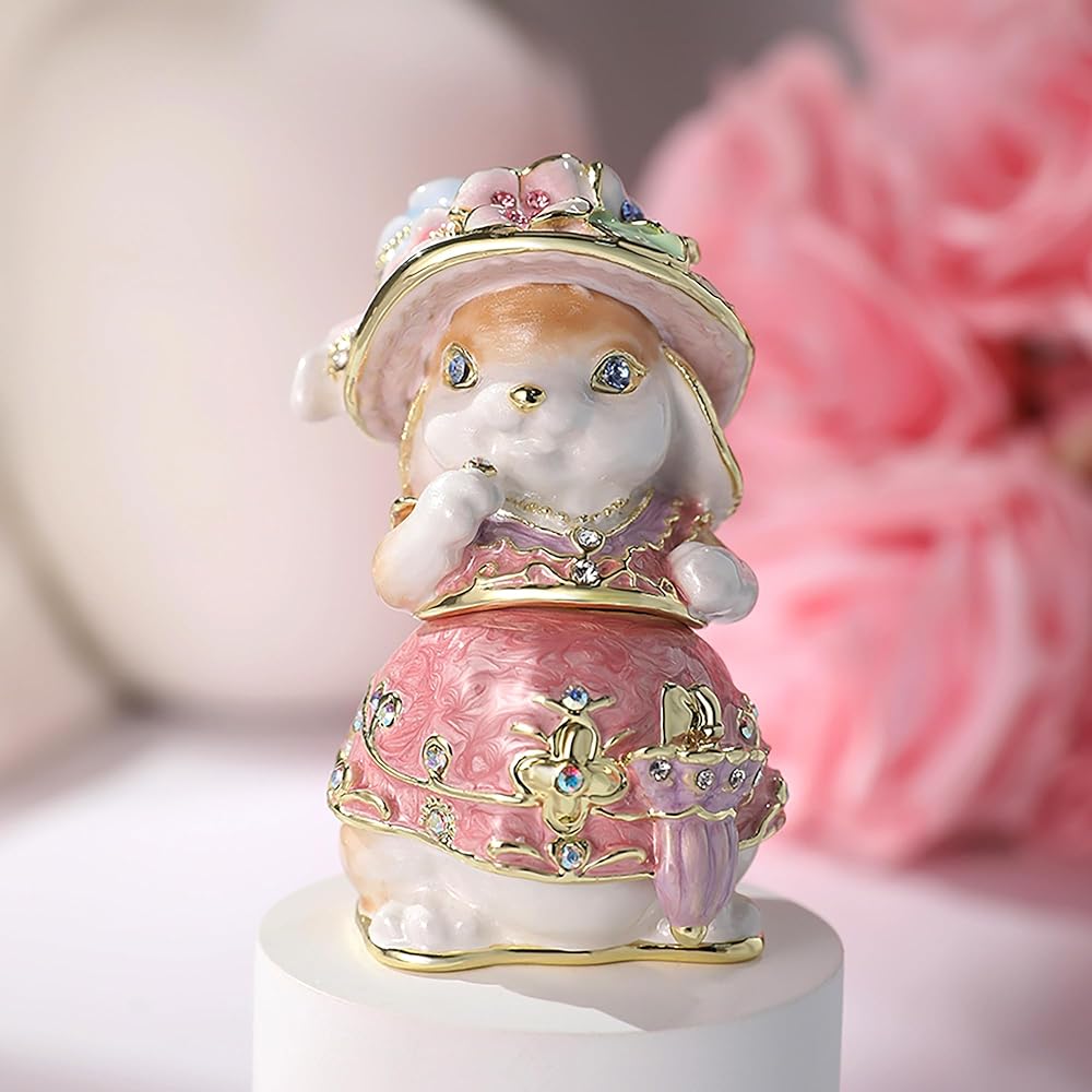 Rabbit Series Rabbit Baron Rabbit Lady Rabbit Lady (Spring Color) Ornament Rabbit Rabbit Jewelry Box Pierce Tokyo Ginza PICALS Tokyo Ginza Picals Cute Brand Stylish Present (Rabbit Lady (Spring Color))