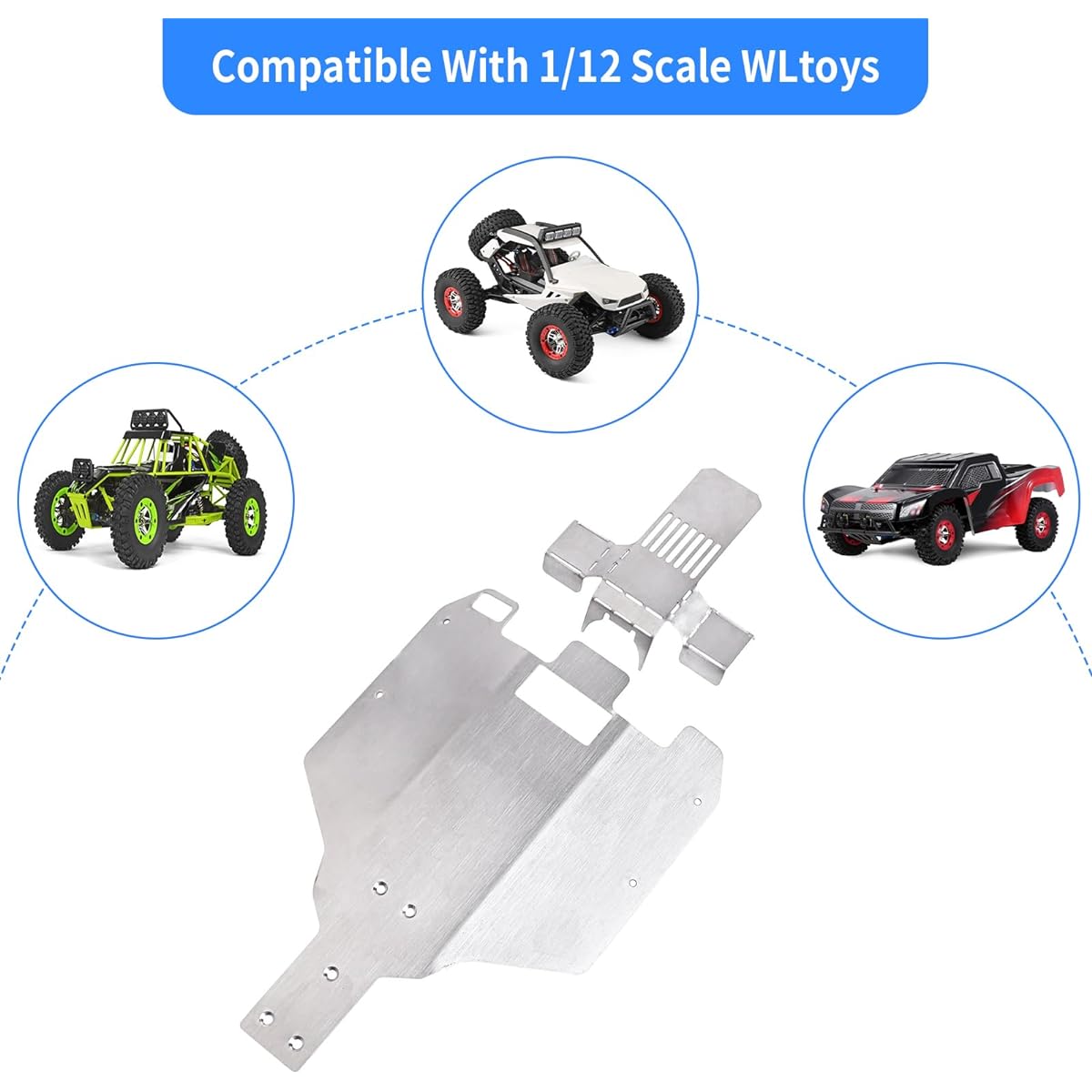 AllinRC Stainless Steel Chassis Guard Armor Frame Protector for 1/12 WLtoys 12428 12429 12423