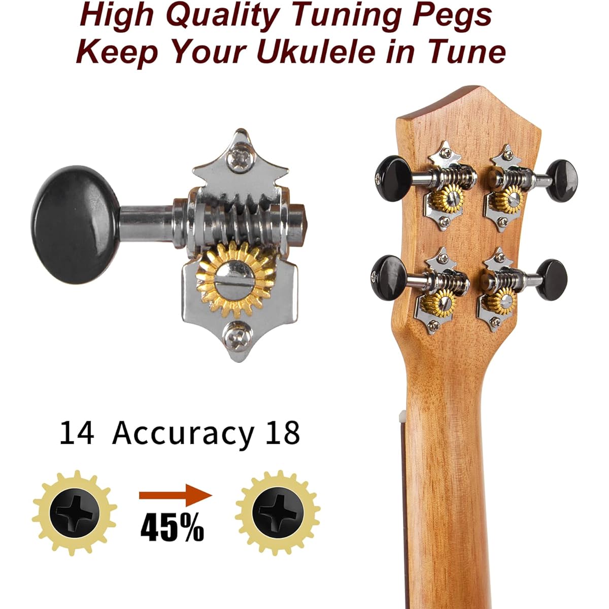 Silent Ukulele Lotkey 23 Inch Body Electric Ukulele for Practice and Performance AMP Output Italian Nylon Strings Tuner Strap & Full Accessories Included
