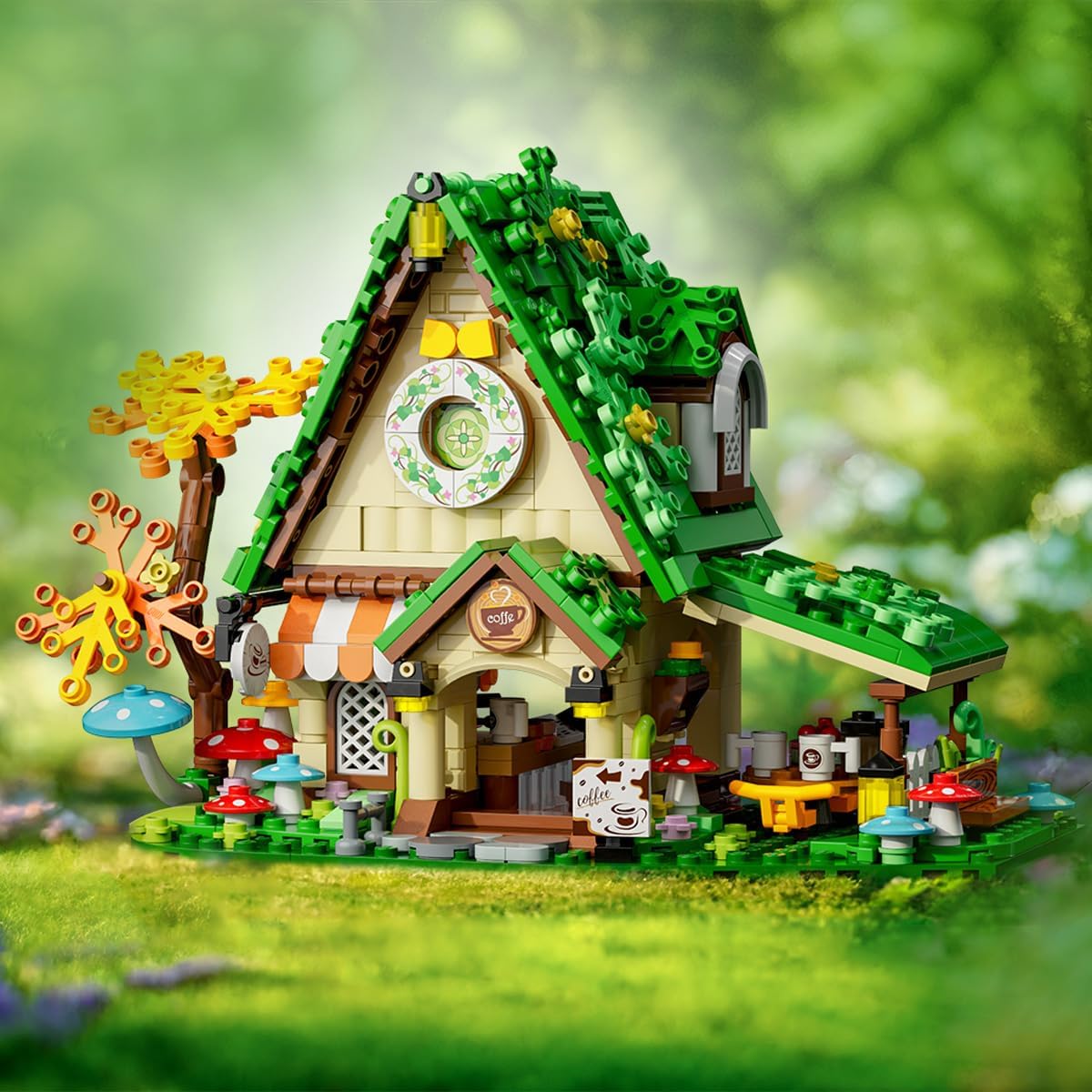 SUNHABI Forest Cafe House Toy Building Set for Girls 6-12 House Friends Set for Girls 8-12 6-8 4-7 Dream Forest Theme Play Set Birthday Gift for Girls 7-9 8-10, 52007