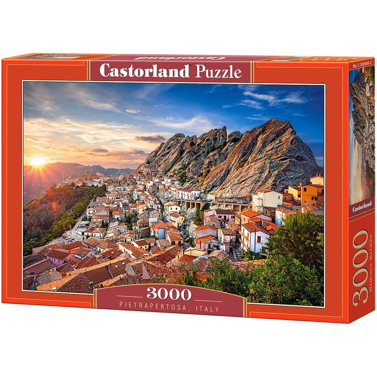 CASTORLAND 3000 Piece Jigsaw Puzzle Italy Pietrapertosa Sunset Landscape Mountain Village Adult Puzzle Castorland C-300549-2