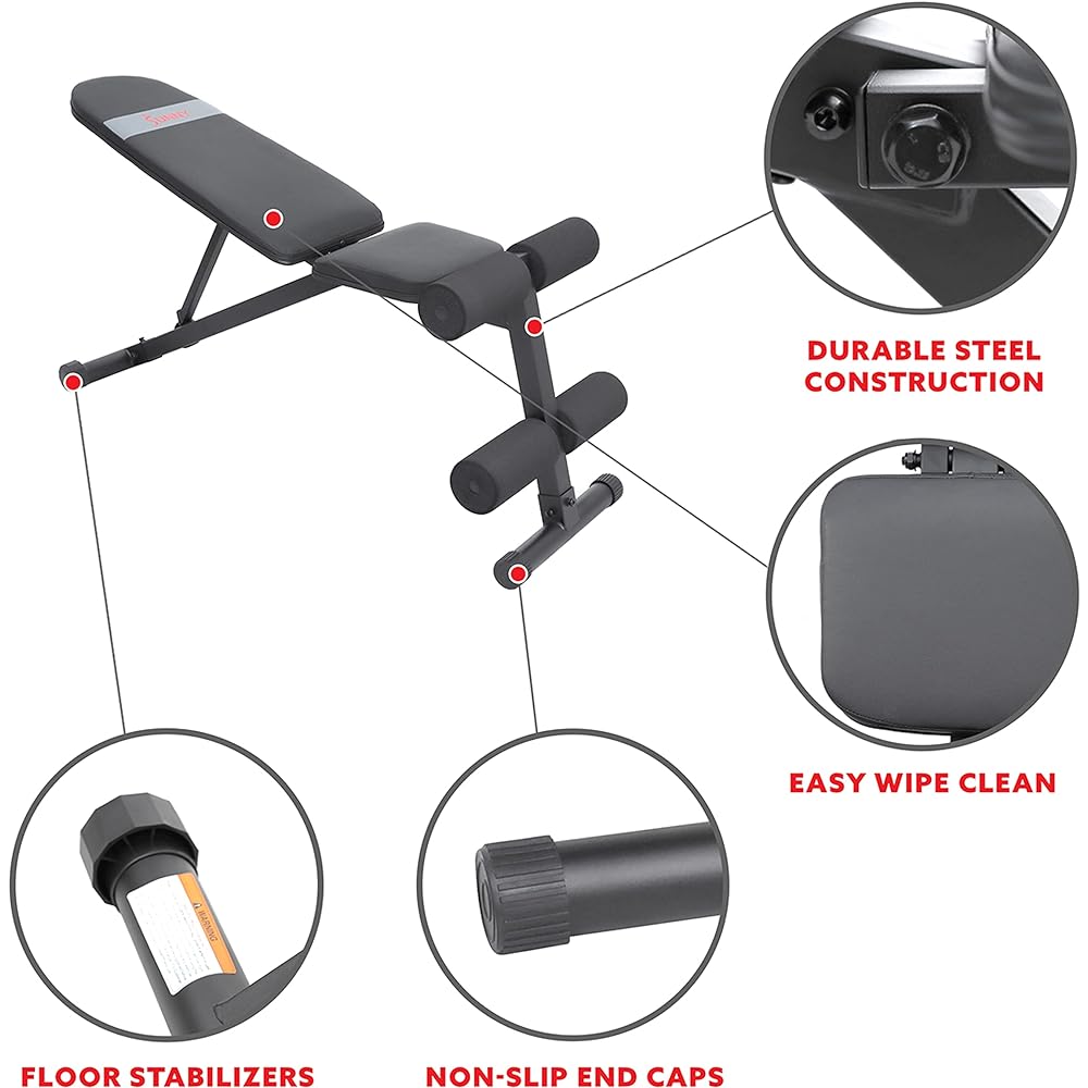 Sunny Health & Fitness Strength Training Foldable Strength Training Chair Fitness Weight Lifting Weight Training